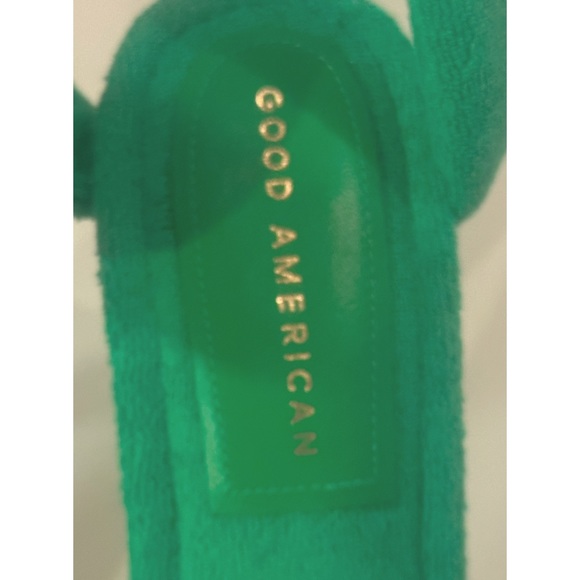 GOOD AMERICAN 🔺JUST REDUCED🔺KELLY GREEN TERRY CLOTH SANDAL 8.5 M - Picture 6 of 14